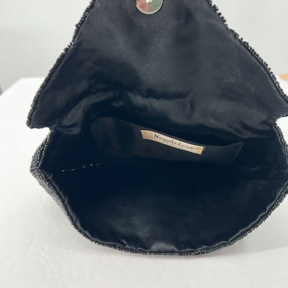 VTG Neusteters Stunning Black Beaded Clutch Evening Bag Purse Classy Cocktail - Picture 4 of 9